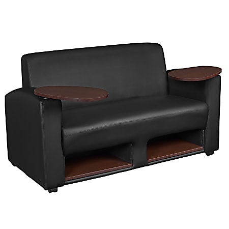 Regency Supernova Loveseat With Tablet Arm And Storage, 33”H x 56”W x 29”D, Black