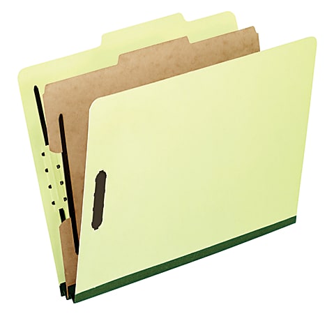 Pendaflex® Pressboard Classification Folders, 2" Expansion, Legal-Size, 57% Recycled, Light Green, Pack Of 10
