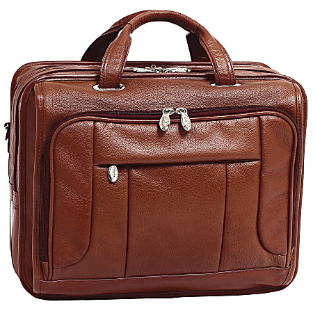 McKlein River West Leather Laptop Case, Brown