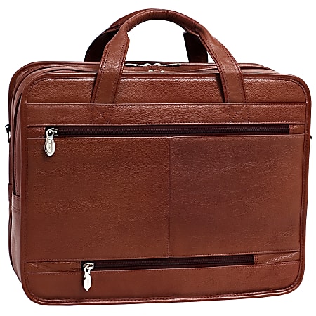 McKlein River West Leather Laptop Case Brown Office Depot