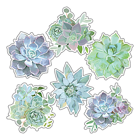 Schoolgirl Style Extra-Large Cut-Outs, Succulents, Pack Of 12 Cut-Outs