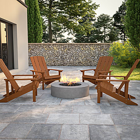 Flash Furniture Charlestown All Weather Poly Resin Wood Adirondack