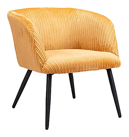 Zuo Modern Papillion Plywood And Steel Accent Chair, Yellow