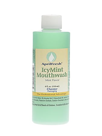 Medline IcyMint Mouthwash, 4 Oz, Green, Case Of 60
