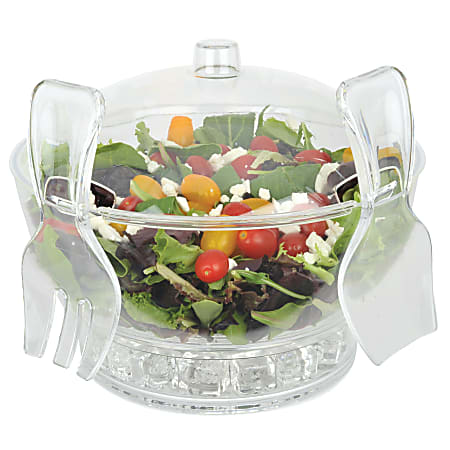 EuroHome FridgeMate 6-Piece Acrylic Chilled Serving Bowl Set, Clear