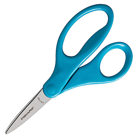 Fiskars Scissors for Kids 5 Inch Heavy Duty Safety Cut Scissors w/ Blunt  Tip, Round Edge & Non Stick Design Perfect for Kindergarten or Grade School  Classroom #1 Youth Scissors Brand for