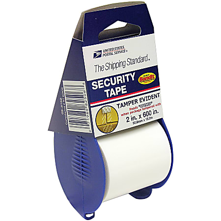 United States Postal Service® Security Tape With Bandit™ Dispenser, 1" Core, 2" x 16.6 Yd.