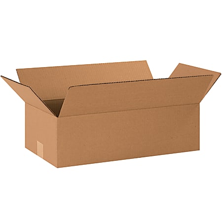 Partners Brand Corrugated Boxes, 8"H x 12"W x 22"D, 15% Recycled, Kraft Brown, Bundle Of 25