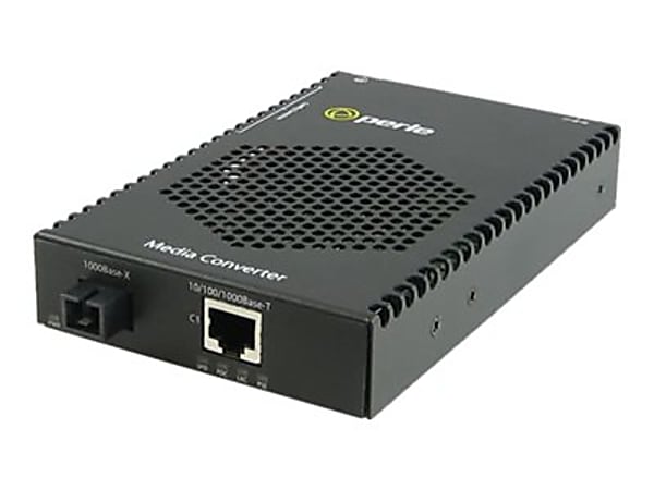 Perle S-1110P-S1SC40U - Fiber media converter - GigE - 10Base-T, 100Base-TX, 1000Base-T, 1000Base-BX - SC single-mode / RJ-45 - up to 24.9 miles - 1310 (TX) / 1490 (RX) nm