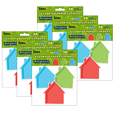 Eureka Paper Cut-Outs, A Teachable Town Assorted Houses,