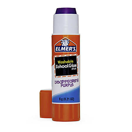 Elmers Washable Disappearing Purple School Glue Sticks 0.21 Oz. Pack Of 6 2  Bonus Sticks - Office Depot