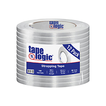 Tape Logic® 1400 Strapping Tape, 3/8" x 60 Yd., Clear, Case Of 12