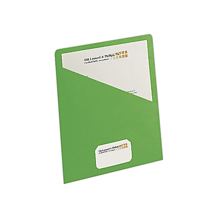 Smead® Slash File Jackets Convenience Pack, 9 1/2" x 11 3/4", Green, Pack Of 25