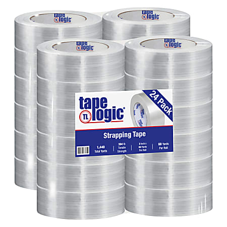 Tape Logic® 1500 Strapping Tape, 2" x 60 Yd., Clear, Case Of 24
