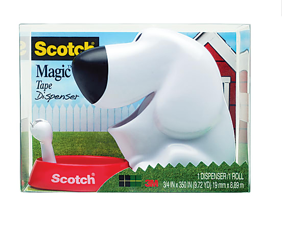 Scotch® Fashion Tape Dispenser With Magic™ Tape, Dog, Multicolor