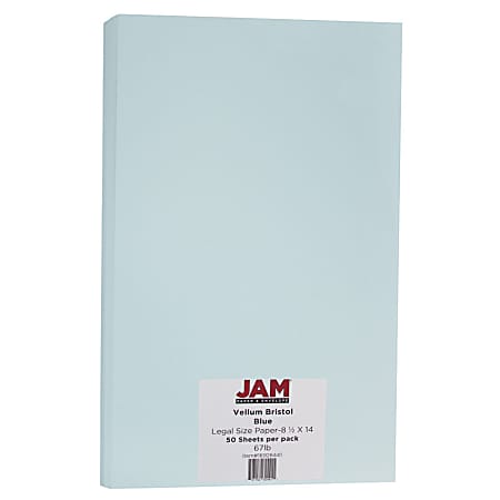 JAM Paper® Card Stock, Vellum Bristol Blue, Legal