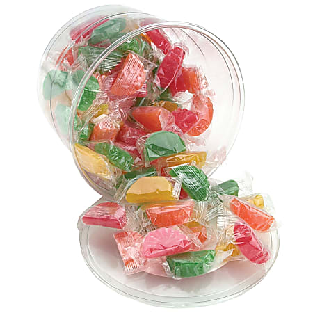 Assorted Fruit Slices Candy, Individually Wrapped, 2 lb Resealable Plastic Tub