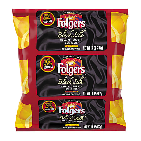 Folgers® Black Silk Coffee Single-Serve Packs, Dark Roast,