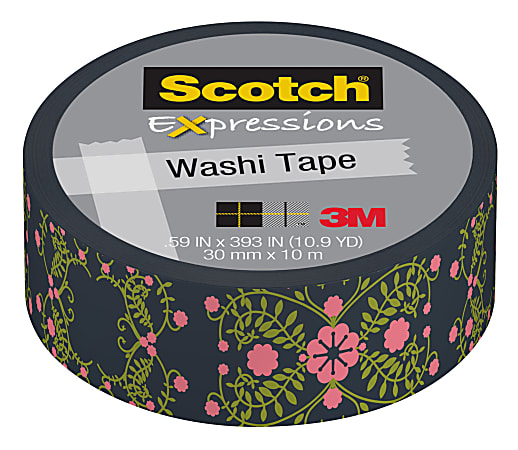 Scotch® Expressions Washi Tape, 3/5" x 393", Pretty Folk Art