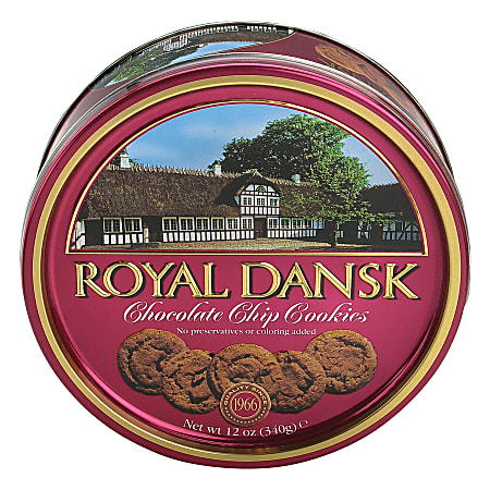 Royal Dansk Chocolate Chip Cookies, 12 Oz. Tin