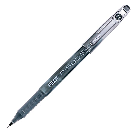 Pilot® P-500 Gel Ink Rollerball Pen, Extra Fine Point, 0.5 mm, Black Barrel, Black Ink