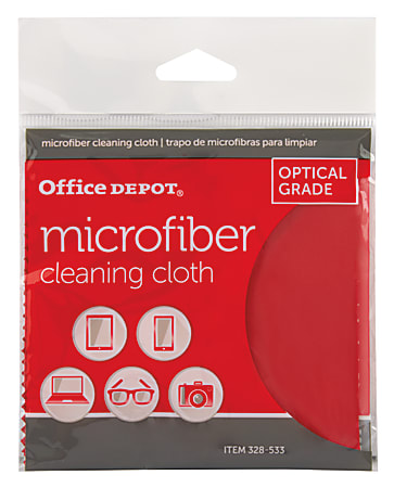Office Depot® Brand Microfiber Cleaning Cloth, Red
