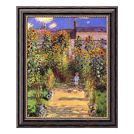 Amanti Art The Artist's Garden At Vetheuil, 1880 Framed Art Canvas By Claude Monet, 23 3/4"H x 19 3/4"W, Black