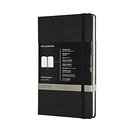Moleskine PRO Notebook, 5" x 8-1/4", 240 Pages, Black