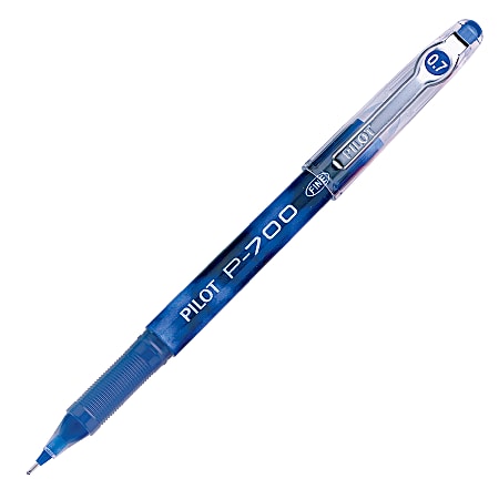 Pilot® P-700 Gel Ink Rollerball Pen, Fine Point, 0.7 mm, Blue Barrel, Blue Ink