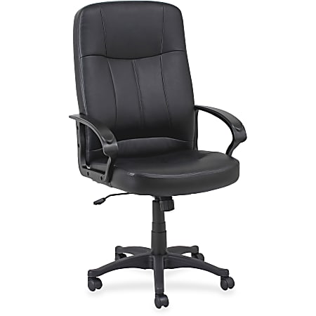 Lorell® Chadwick Executive Ergonomic Bonded Leather High-Back Chair, Black