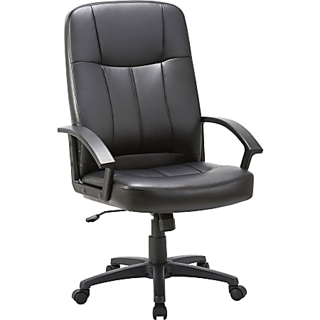 Lorell® Chadwick Executive Ergonomic Bonded Leather High-Back Chair, Black