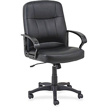 Lorell® Chadwick Bonded Leather Mid-Back Chair, Black
