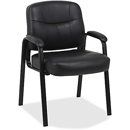 Lorell® Chadwick Bonded Leather Guest Chair, Black