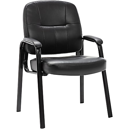Lorell&reg; Chadwick Bonded Leather Guest Chair, Black