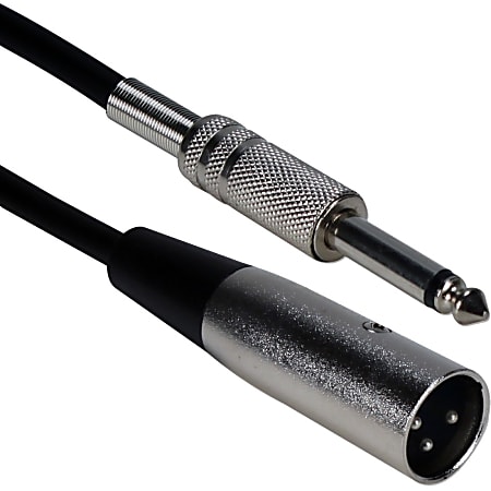 QVS 6ft XLR Male to 1/4 Male Audio Cable - 6 ft 35mm/XLR Audio Cable for Microphone, Guitar, Speaker - First End: 1 x XLR Male Audio - Second End: 1 x 6.35mm Male Audio