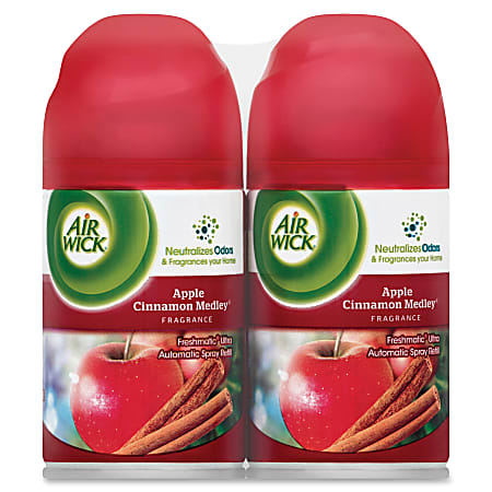 Air Wick Freshmatic Air Freshener Spray Refill - Spray - 5.90 oz - Apple Cinnamon Medley - 60 Day - 2 / Pack - Odor Neutralizer, Long Lasting