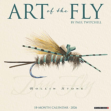 2026 Willow Creek Press Art & Design Monthly Wall Calendar, 12" x 12", Art of the Fly (Paul Twitchell), January To December, 55328