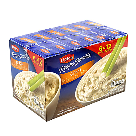 Lipton Recipe Secrets Soup And Dip Mix, Onion, 2 Oz, 2 Pouches Per Box, Case Of 6 Boxes