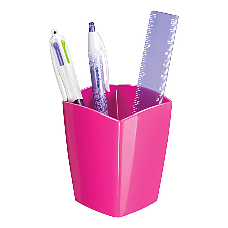 CEP Large Gloss Pencil Cup, 3-13/16" x 3", Pink