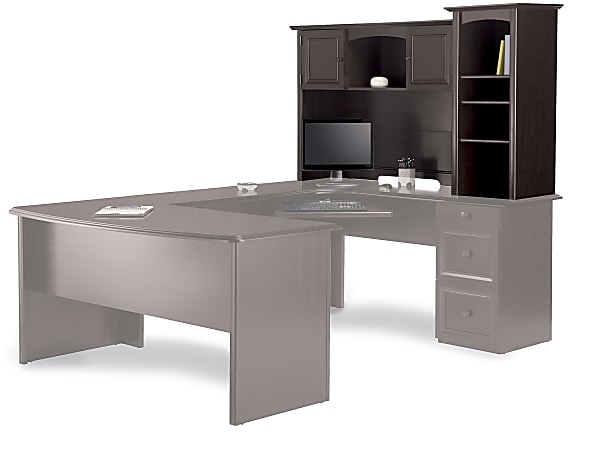 Realspace Broadstreet 65 W Hutch For U Shaped Desk Walnut Office