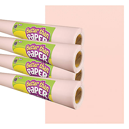 Teacher Created Resources® Better Than Paper® Bulletin Board Paper Rolls, 4' x 12', Blush, Pack Of 4 Rolls