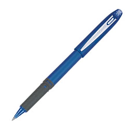 uni-ball® Grip Rollerball Pen, Microtip, 0.5 mm, Blue Barrel, Blue Ink