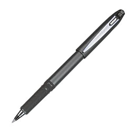 uni-ball® Grip Rollerball Pen, Microtip, 0.5 mm, Black Barrel, Black Ink
