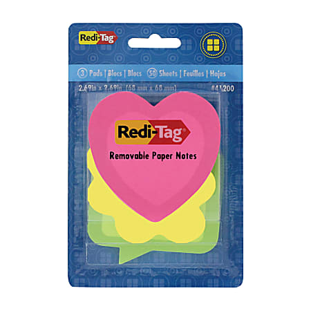 Redi-Tag Translucent Sticky Notes - 3x3 Inch, 8 Pastel Color Pads, 400 Sheets Total | See-Through Self-Stick Notes For Office & School