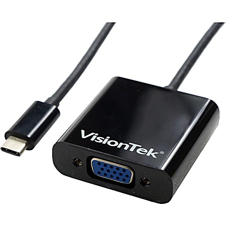 VisionTek USB-C to VGA Active Adapter(M/F) - USB Type C to VGA Adapter - USB-C to VGA Adapter Male to Female 5 Inch 1080p (1920x1080) 60 Hz - 900818