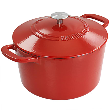 Crock Pot Artisan 7 Quart Round Cast Iron Dutch Oven in Scarlet Red