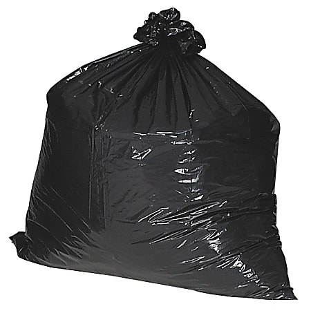 Nature Saver 75% Recycled Heavy-Duty Trash Liners, 33 Gallons, 33" x 49", Black, Box Of 100