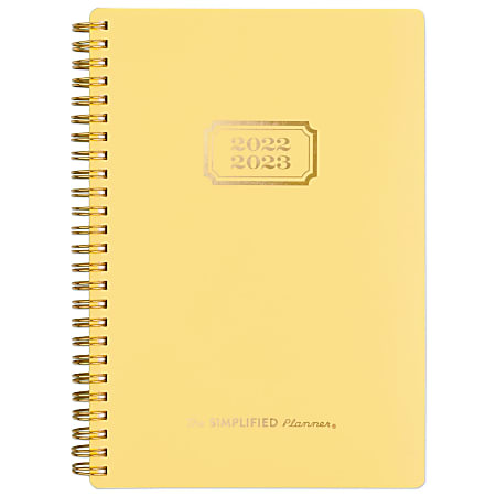 AT-A-GLANCE® Simplified By Emily Ley Academic Weekly/Monthly Planner, Junior Size, Yellow Linen, July 2022 To June 2023, EL85-200A