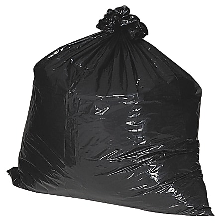 Nature Saver 75% Recycled Heavy-Duty Trash Liners, 45 Gallons, 40" x 46", Black, Box Of 100