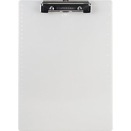 Saunders® 96% Recycled Plastic Clipboard With Spring Clip, 8 1/2" x 11", Pearl